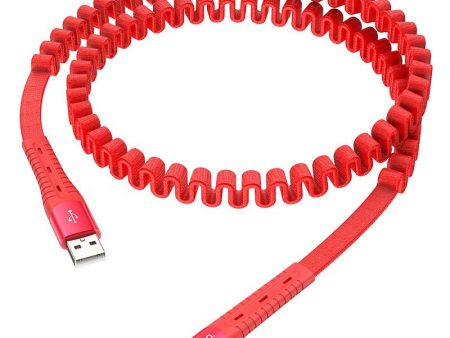 Cable USB to Type-C U78 Cotton treasure charging data sync - Red For Discount