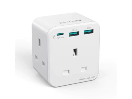 RAVPower PD 20W Wall Charger with 3 AC Plug - White Hot on Sale