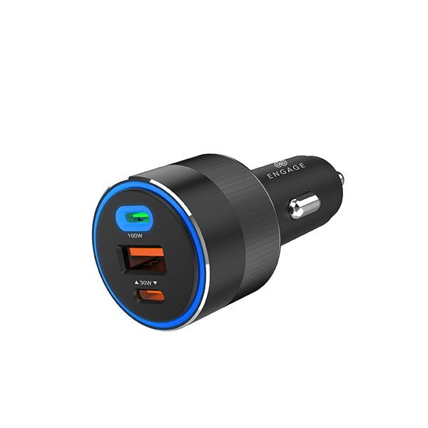 Engage 130W 3Port Car Charger - Black Online now