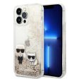 Karl Lagerfeld Liquid Glitter Case and Karl Choupette Head for Apple iPhone 14 Pro - Gold Online Hot Sale