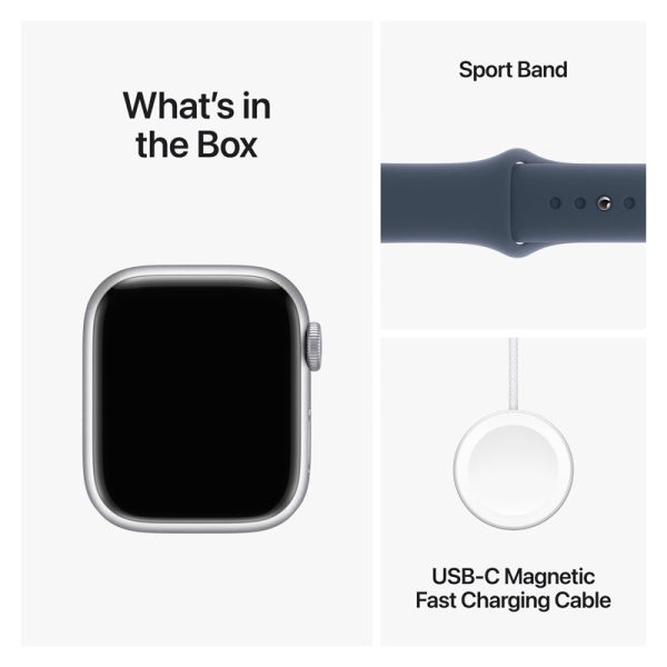 Apple Watch Series 9 with Sport Band - LTPO OLED   64GB   41mm   Medium Large   Bluetooth   Wi-Fi   Storm Blue Sale