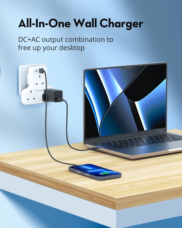 RAVPower Pioneer 20W 3 port charger with 3 AC plug - White For Discount