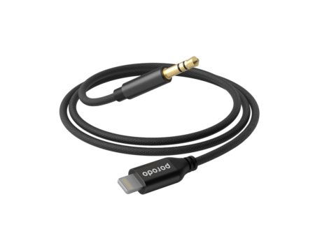 Porodo Braided Aluminum Lightning to 3.5mm AUX Cable 1.2M - Black Supply