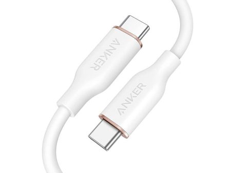 Anker Super Strong PowerLine lll Flow - USB-C to USB-C   6ft   White Hot on Sale