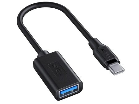 AUKEY USB-C to USB-A Adapter - 0.15m   Black Cheap