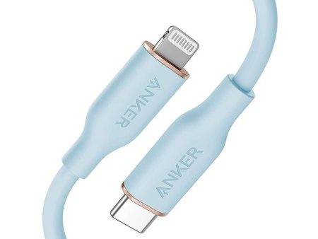 Anker Super Strong PowerLine lll Flow - USB-C to Lightning   3ft   Blue Online now