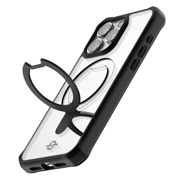 Itskins Hybrid Stand Magsafe Case - Apple iPhone 15 Pro Max   Black And Transparent Online