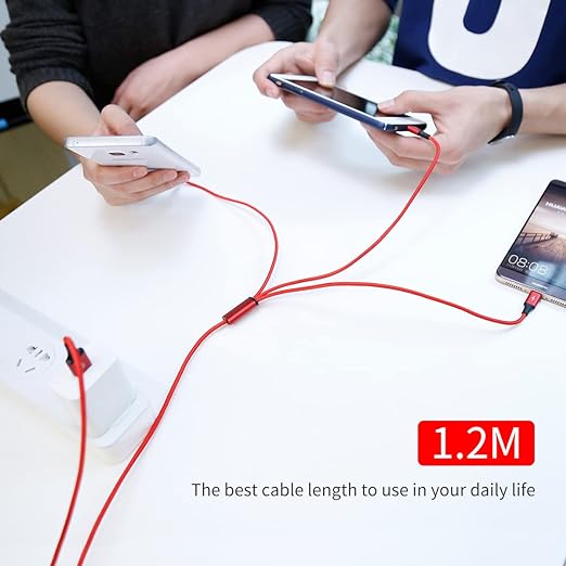 Baseus Rapid Series 3-in-1 Fast Charging Data Cable - Lightning   Type C   Micro USB Cable   1.5 Meter   Red Online Sale