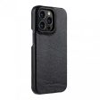 Melkco Back Snap Series Lai Chee Pattern Premium Leather Snap Cover Case - Apple iPhone 13 Pro Max 6.7    Black For Sale