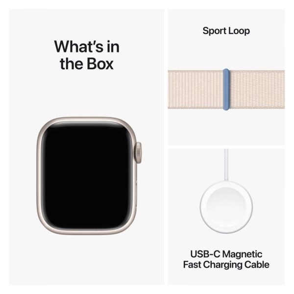 Apple Watch Series 9 with Sport Loop - LTPO OLED   64GB   45mm   Bluetooth   Wi-Fi   Cellular   Starlight Online Hot Sale