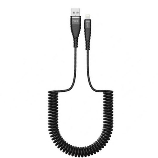 HAVIT USB to lightning spring cable-Black Cheap