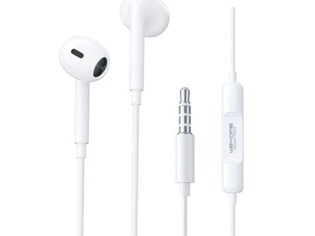 Wekome YA09 SHQ Series 3.5mm Music Semi-in-ear Wired Earphone - White For Cheap