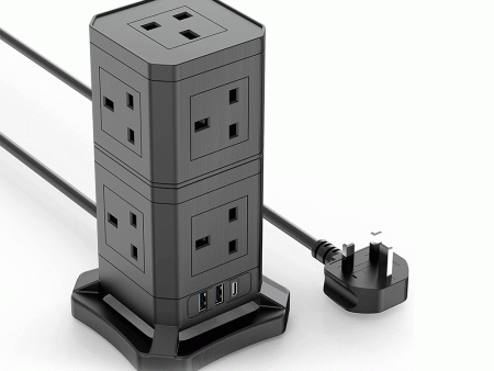 Stacked Multi-purpose Power socket with 2 USB-A Slots & 1 PD 30W USB-C Slot Detachable Discount