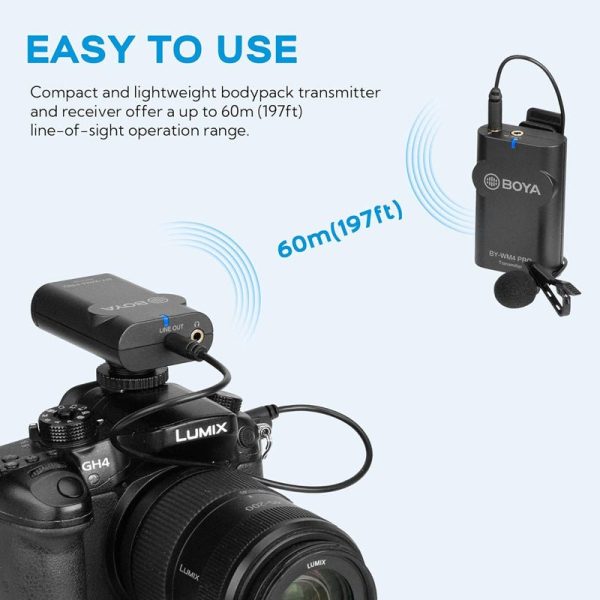 BOYA BY-WM4 PRO K1 Dual Channel 2.4G Wireless Studio Condenser Microphone Lavalier Interview Mic For DSLR Cameras Sale