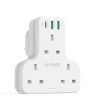 RAVPower Pioneer 20W 3 port charger with 3 AC plug - White For Discount