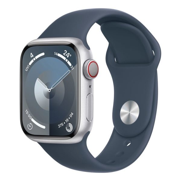 Apple Watch Series 9 with Sport Band - LTPO OLED   64GB   45mm   Medium Large   Bluetooth   Wi-Fi   Cellular   Storm Blue Hot on Sale