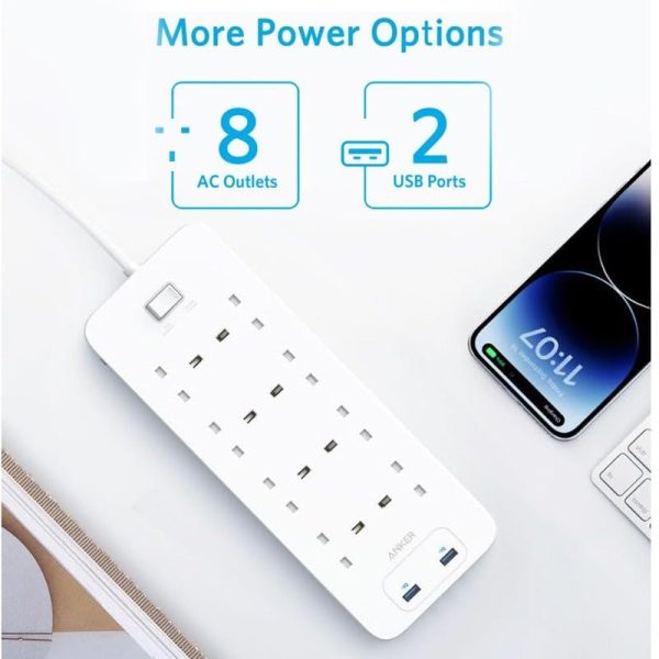 Anker 342 USB Power Strip 8 in 1 - White Online