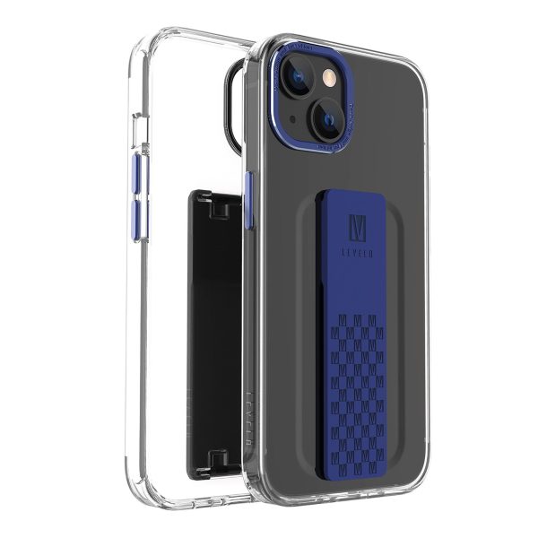 Levelo Graphia IMD Clear Case With Extra Grip - Apple iPhone 14 Plus   Blue Hot on Sale