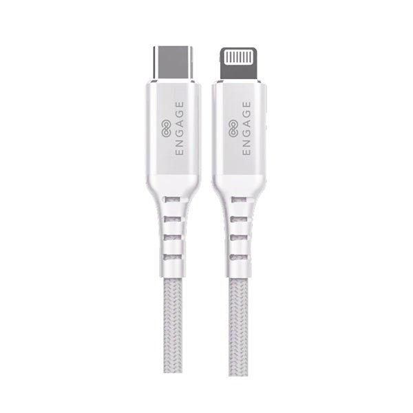 Engage PD 18W Fast Charging MFI certified Type-C to Lightning Cable 1 Meter - White Online Hot Sale