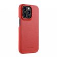 Melkco Back Snap Series Lai Chee Pattern Premium Leather Snap Cover Case - Apple iPhone 13 Pro Max 6.7    Red Supply