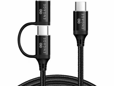 Engage Type-C to Type-C PD 60W Cable with Lightning Connector Black 30 cm - Black Online