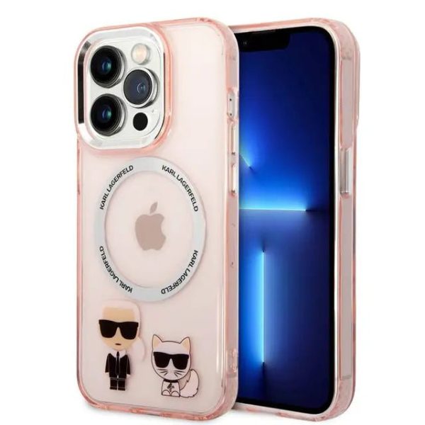 Apple iPhone 14 Pro - Pink Karl Lagerfeld Magsafe PC TPU Case With Ring Online Hot Sale