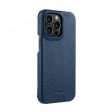 Melkco Back Snap Series Lai Chee Pattern Premium Leather Snap Cover Case - Apple iPhone 13 Pro Max 6.7    Dark Blue For Sale