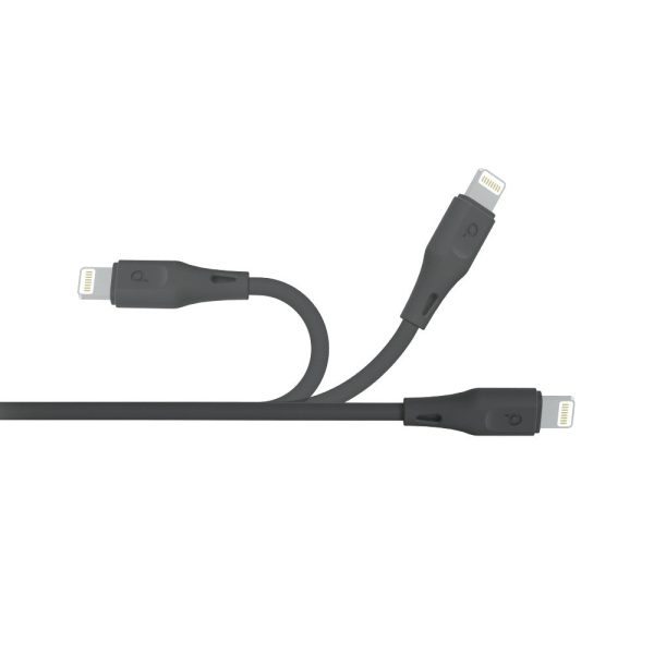 Porodo USB Cable Lightning Connector Combo Durable Fast Charge and Data Cable (0.6m+1.2m+1.8m) - Black Hot on Sale