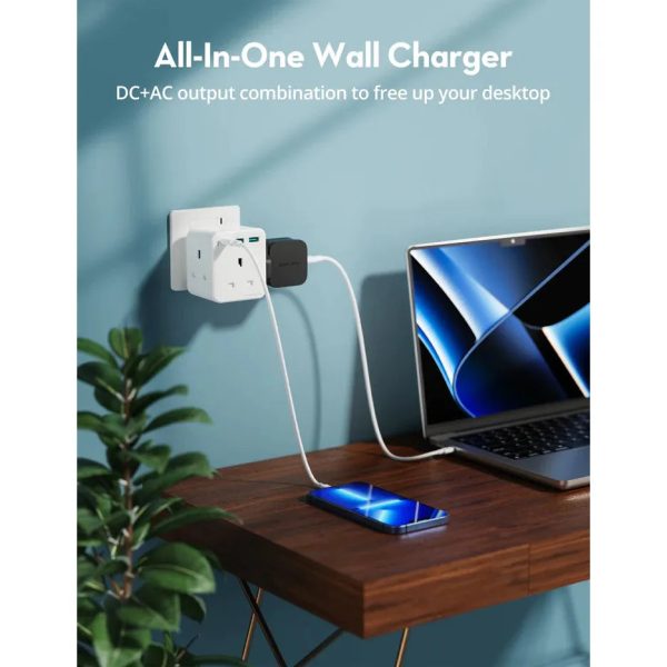 RAVPower PD 20W Wall Charger with 3 AC Plug - White Hot on Sale