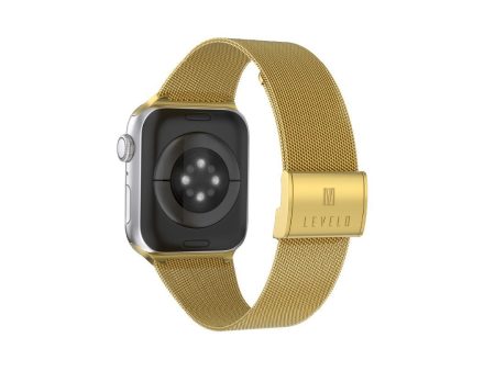 Levelo Double Milanese Watch Strap Apple Watch 38   40   41mm - Gold Fashion