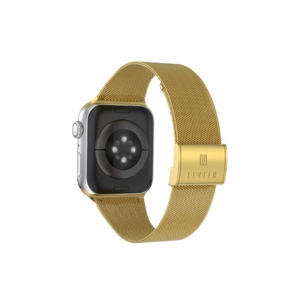 Levelo Double Milanese Watch Strap Apple Watch 38   40   41mm - Gold Fashion