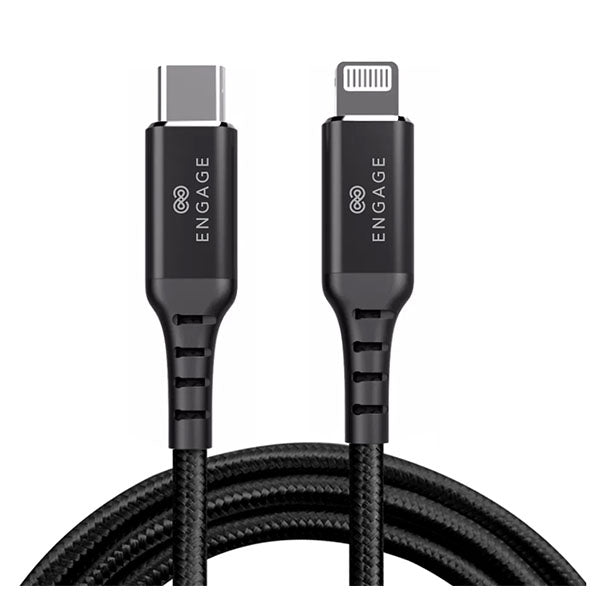 Engage PD 18W Fast Charging MFI certified Type-C to Lightning Cable 1 Meter - Black For Sale