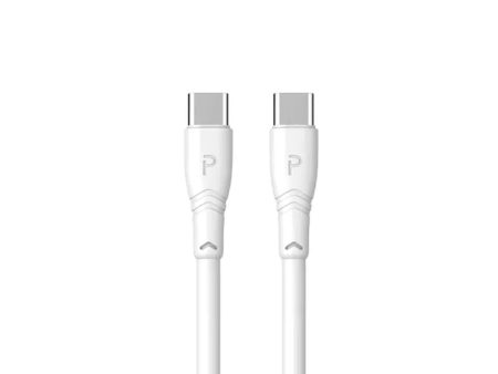 Pawa PVC 60W Data & Quick Charging USB-C to USB-C Cable 1.2m 4ft - White Sale