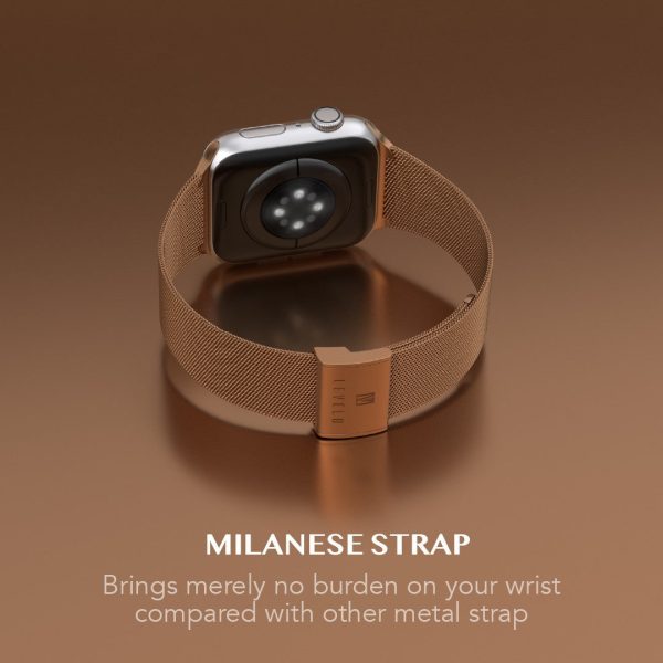 Levelo Double Milanese Watch Strap Apple Watch 38   40   41mm - Rose Gold Online