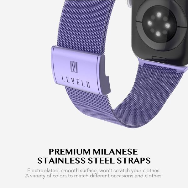 Levelo Double Milanese Watch Strap Apple Watch 38   40   41mm - Lavender Purple Online now