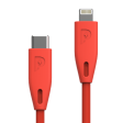 Powerology Braided USB-C to Lightning Cable - 2m   Red Hot on Sale