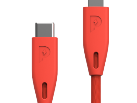 Powerology Braided USB-C to Lightning Cable - 2m   Red Hot on Sale