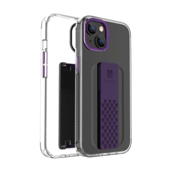 Levelo Graphia IMD Clear Case With Extra Grip - Apple iPhone 14   Purple Online Sale