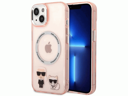 Apple iPhone 14 Plus- Pink Karl Lagerfeld Magsafe PC TPU Case With Ring Cheap