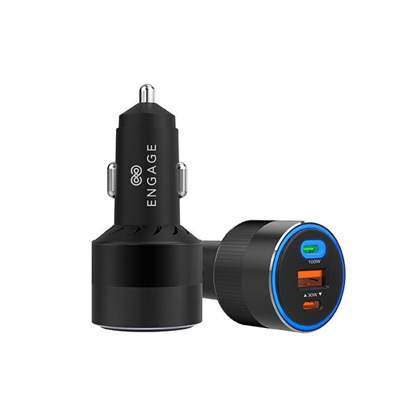 Engage 130W 3Port Car Charger - Black Online now