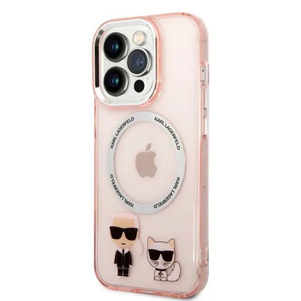 Apple iPhone 14 Pro - Pink Karl Lagerfeld Magsafe PC TPU Case With Ring Online Hot Sale