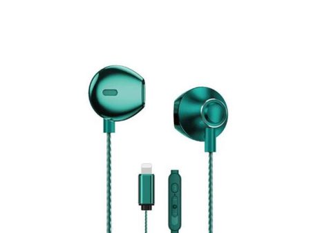 WEKOME YB08 Blackin Series - HiFi Lightning wired headphones - Dark Green on Sale