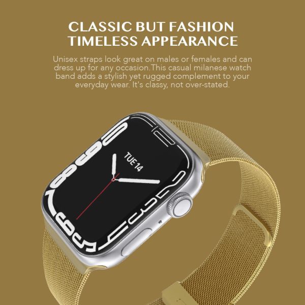 Levelo Double Milanese Watch Strap Apple Watch 38   40   41mm - Gold Fashion