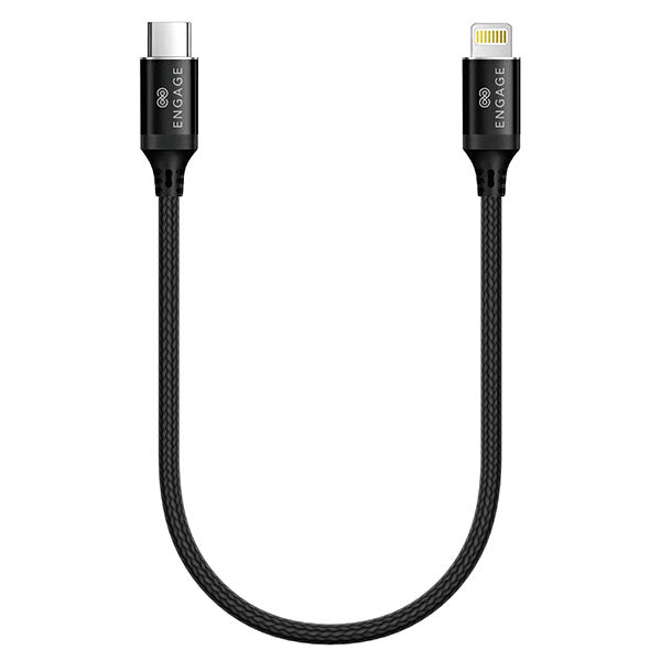 Engage PD 20W Type-C to Lightning Cable 30 cm - Black For Sale