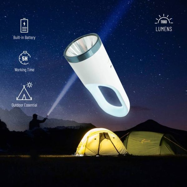 Porodo 2 in 1 Multi-Function Outdoor Flash Light - White Fashion