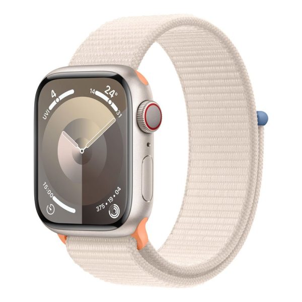 Apple Watch Series 9 with Sport Loop - LTPO OLED   64GB   45mm   Bluetooth   Wi-Fi   Cellular   Starlight Online Hot Sale