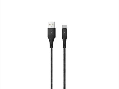 Pawa Nylon Braided 3A Data & Quick Charging Type-C Cable 1.2m 4ft - Black For Cheap