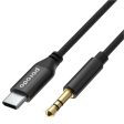 Porodo Braided Aluminum Type-C to 3.5mm AUX Cable 1.2M - Black Hot on Sale