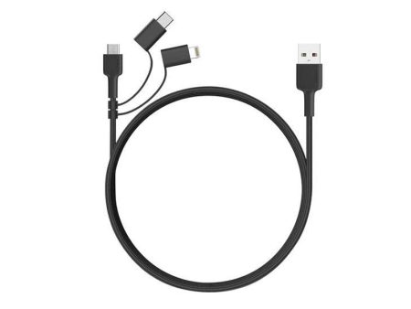 Aukey 3-in-1 USB Cable (1.2m   3.95ft) - Black For Discount