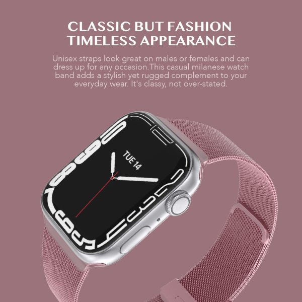 Levelo Double Milanese Watch Strap Apple Watch 38   40   41mm - Rose Pink Online Sale